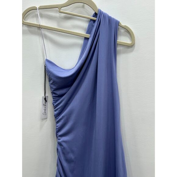 NWT Shades of Rose Womens One Shoulder Maxi Dress Ruched Side Purple Size M - Picture 5 of 10